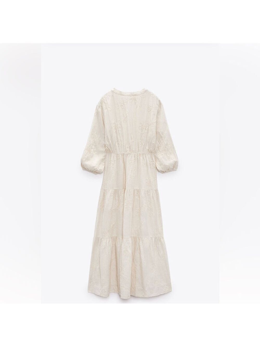 Embroidered LINEN BLEND DRESS - Picture 5 of 8